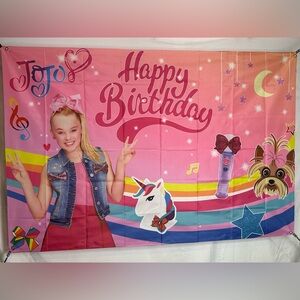 Jo Jo Siwa Happy Birthday Background Banner 5x3Ft.